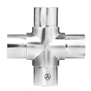 Equal Cross-42.4mm o/d x 2.5mm wall Push Fit Grade 316 Satin polished 